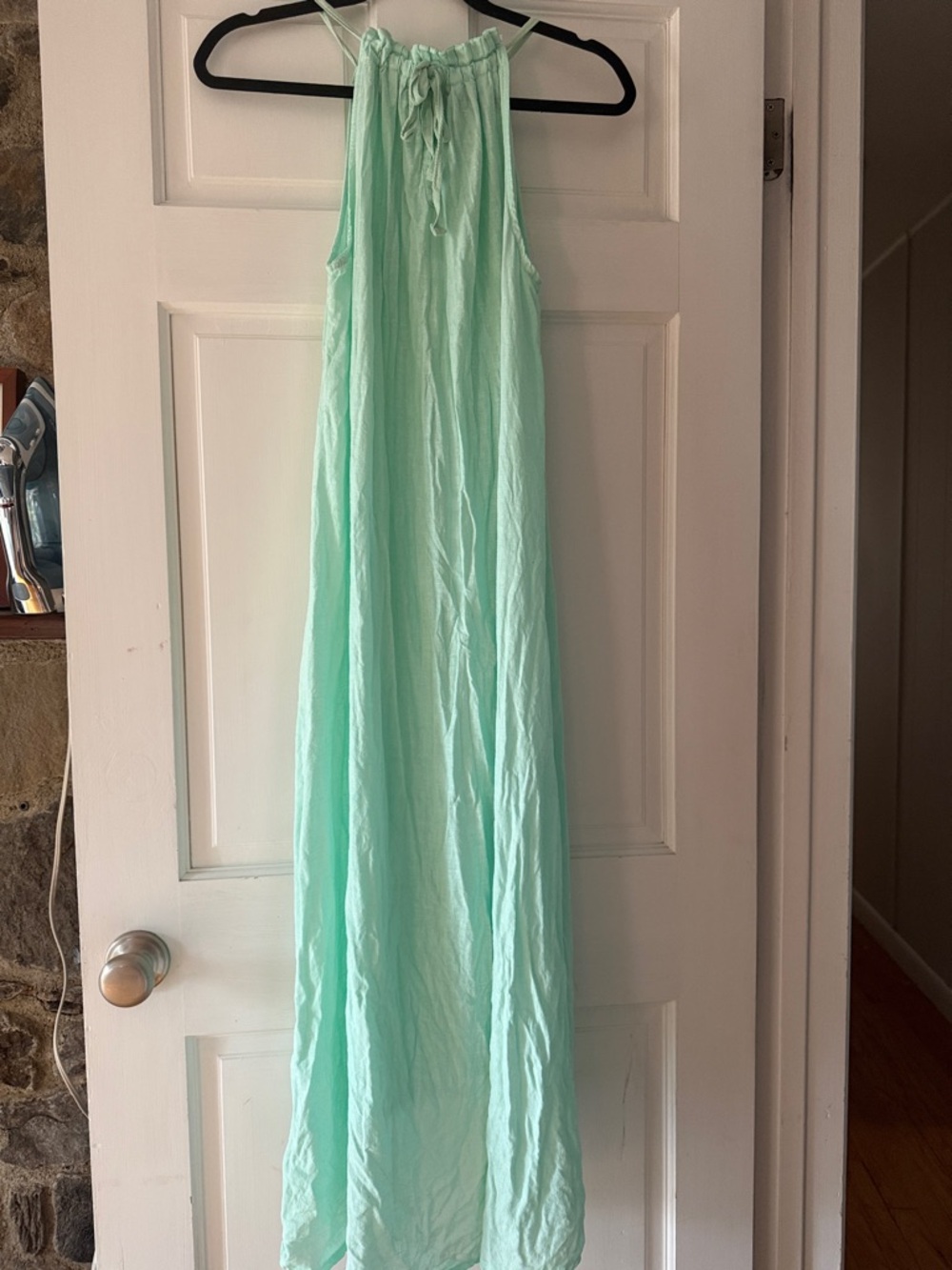Light Mint Green Maxi 100% linen Dress - Women Dresses Maxi - Picture 5 of 8